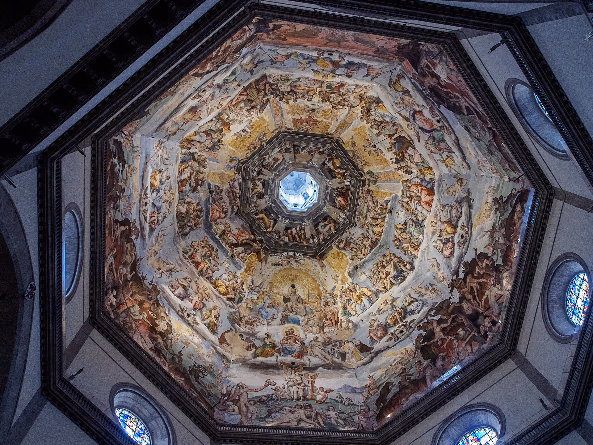 The Last Judgment frescoes by Vasari and Zuccari inside Brunelleschi's Dome
